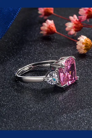 Designs & You Silver-Plated CZ Stone-Studded Adjustable Finger Ring