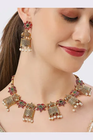 OOMPH Stone-Studded & Beaded Jewellery Set