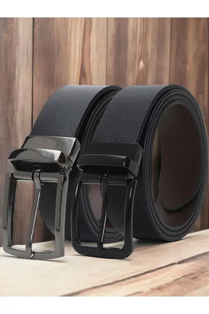 CRUSSET Men Set of 2 Leather Reversible Formal Belts