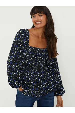 Dorothy Perkins Floral Print Puff Sleeves Smocked Top