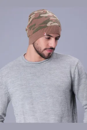Bharatasya Men Printed Acrylic Wool Beanie