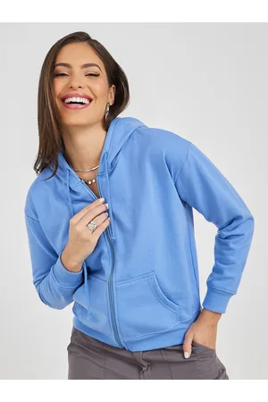 Styli Hooded Cotton Front-Open Sweatshirt