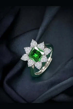 Designs & You Silver-Plated CZ Stone-Studded Adjustable Finger Ring