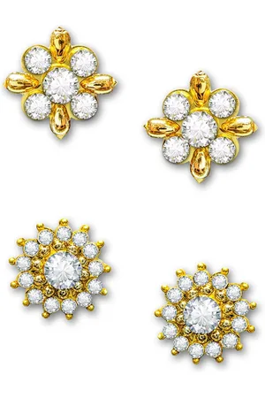 Comet Busters Set Of 2 Floral Non Piercing Ear Stickers