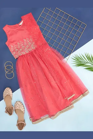 Pantaloons Girls Embroidered Ready To Wear Lehenga & Blouse With Dupatta