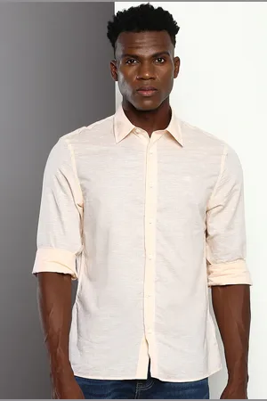 Calvin Klein Spread Collar Long Sleeves Pure Linen Casual Shirt