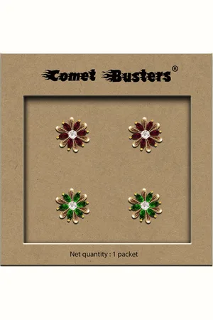 Comet Busters Pack of 2 Non Piercing Self Adhesive Stick Ons Stud Earrings