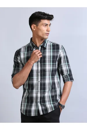 Bushirt Classic Tartan Checked Corduroy Weave Casual Shirt