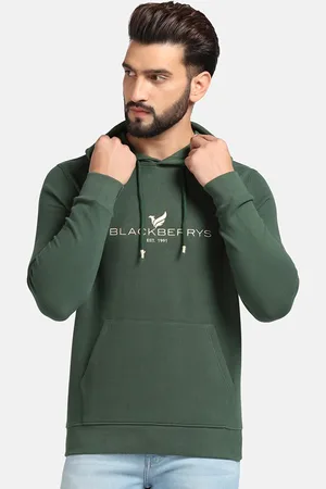 Blackberrys Typography Printed Hooded Cotton Pullover