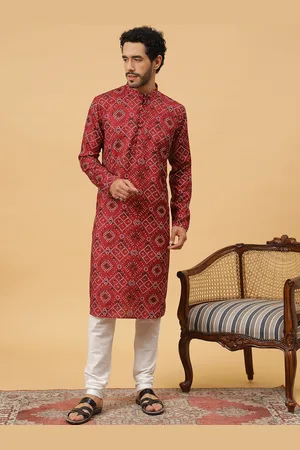 TABARD Bandhani Printed Regular Pure Cotton Kurta With Churidar