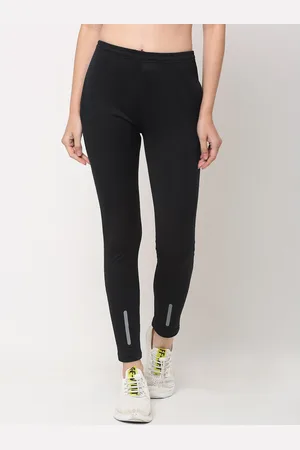 DressBerry Black Slim-Fit Ankle Length Gym Tights