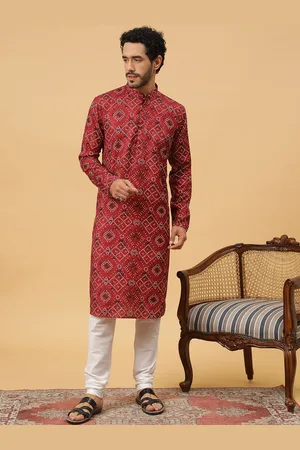 TABARD Bandhani Printed Pure Cotton Straight Kurta