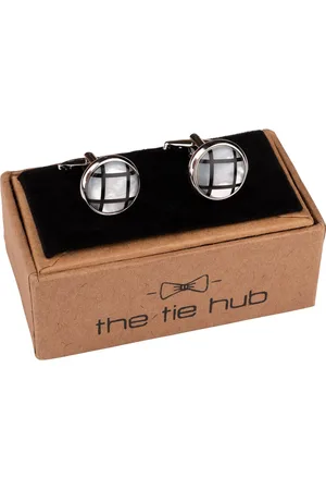 The Tie Hub Rhodium-Plated Brass Round Cufflink