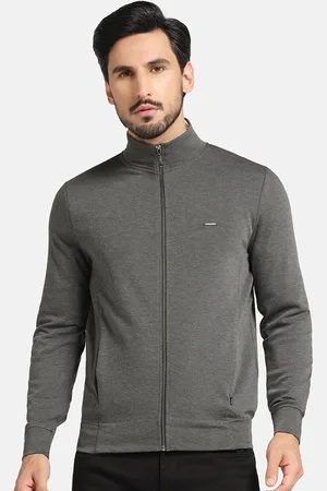Blackberrys Stand Collar Cotton Front-Open Sweatshirt
