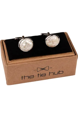 The Tie Hub Rhodium-Plated Brass Round Cufflink