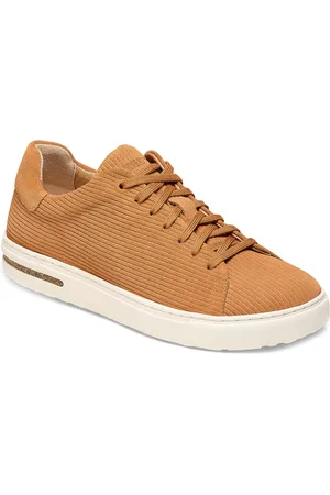 Birkenstock Bend Low Cork Brown Regular Width Suede Embossed Sneakers