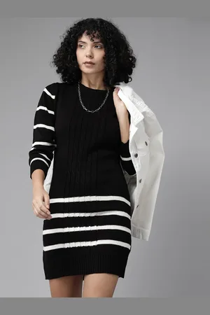 Roadster Striped Acrylic Mini Jumper Dress