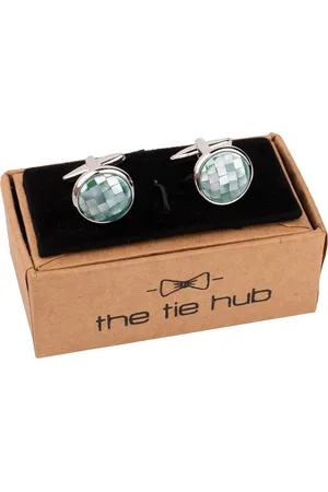 The Tie Hub Rhodium-Plated Brass Round Cufflink