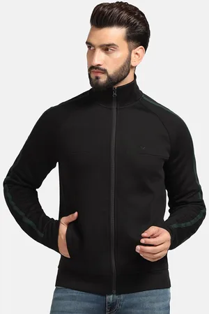Blackberrys Stand Collar Cotton Front-Open Sweatshirt