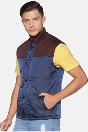 Campus Blue Colourblocked Windcheater Padded Jacket