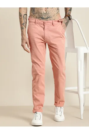 HERE&NOW Men Mid-Rise Tapered Fit Chinos Trousers