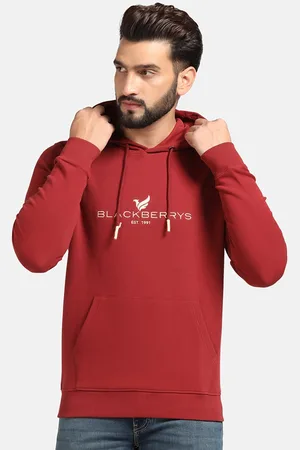 Blackberrys Typography Printed Hooded Cotton Pullover