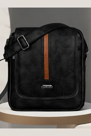 Lorem Black Textured Structured Sling Bag