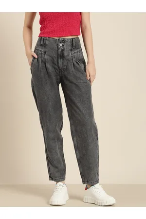 HERE&NOW Women Mom Fit High-Rise Light Fade Jeans