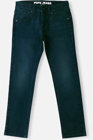 Pepe Jeans Boys Slim Fit Mid-Rise Light Fade Dark Shade Clean Look Stretchable Jeans