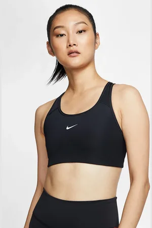 Nike Training swoosh logo bra in black