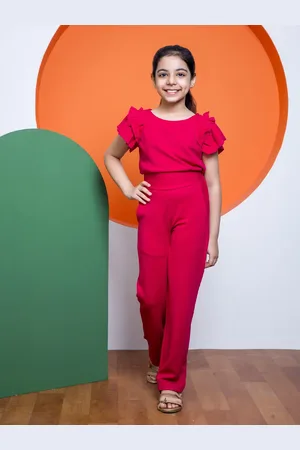 NEUDIS Girls Ruffles Sleeves Top With Trousers