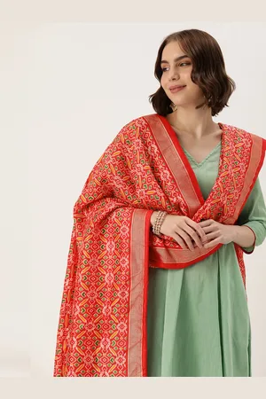 LOOKNBOOK ART Foil Print Dupatta with Zari