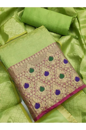 MANVAA Ethnic Motifs Woven Design Zari Unstitched Dress Material