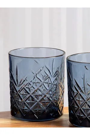 Pasabahce Blue 4 Pieces Whisky Glasses 425 ml Each