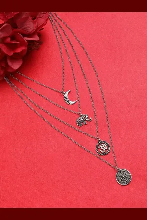 Sangria Silver-Plated Layered Necklace