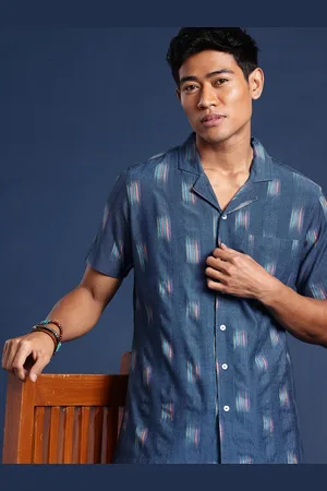 Taavi Men Ikat Woven Design Casual Shirt