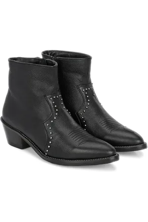 CARLO ROMANO Women Textured Leather Mid-Top Boots