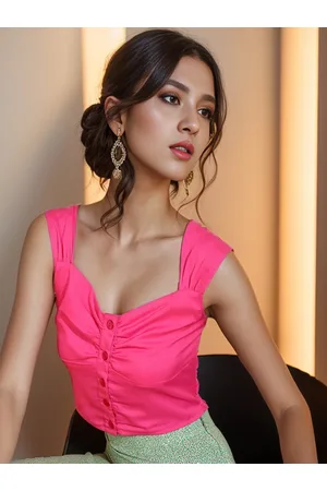 Rare Fashion Sweetheart Neck Crop Top