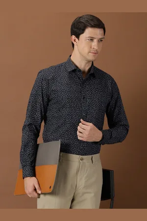 Invictus Men Navy Blue Original Floral Opaque Printed Formal Shirt