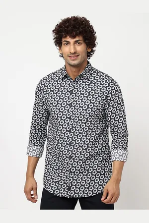 Blue Buddha Geometric Printed Cotton Casual Shirt