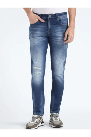 Flying Machine Men Straight Fit Mid-Rise Mildly Distressed Ripped Jeans