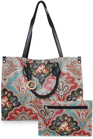 ESBEDA Ethnic Motifs Printed PU Shopper Tote Bag