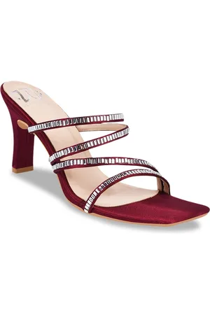 THE WHITE POLE Embellished Party Block Heels