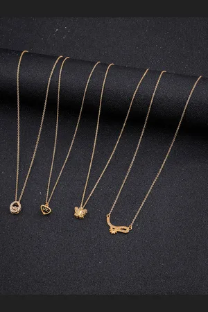 DressBerry Set Of 4 Gold-Toned Gold-Plated Chain