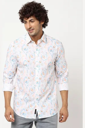 Blue Buddha Abstract Printed Spread Collar Cotton Casual Shirt