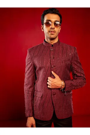 Vastramay Embellished Slim Fit Bandhagala Jodhpuri Blazer