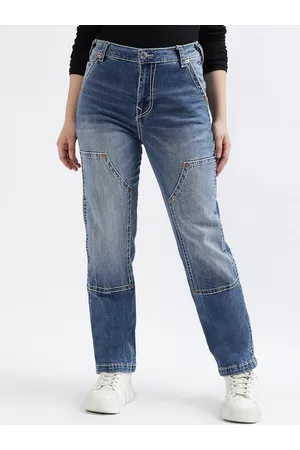 Women Straight Fit Low Rise Clean Look Heavy Fade Stretchable Jeans