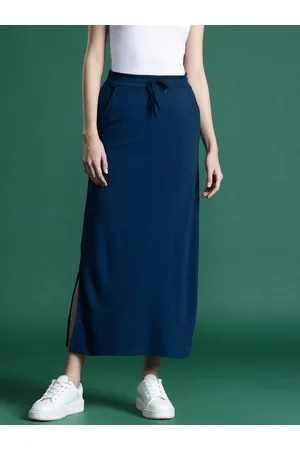 DressBerry Women Solid A-line Maxi Skirt