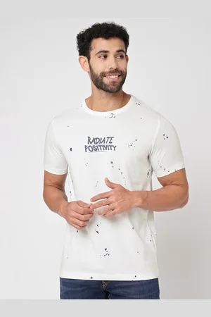Blue Buddha Typography Printed Cotton T-shirt