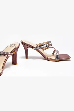 THE WHITE POLE Embellished Party Slim Heels